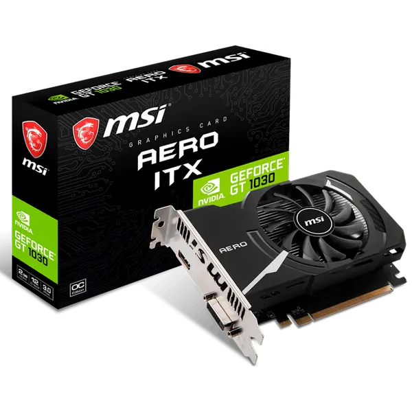 MSI Video Card NVidia GT 1030 AERO ITX 2GD4 OC (2G GDDR4 ,HDMI,  DVI) retail - GT_1030_AERO_ITX_2GD4_OC