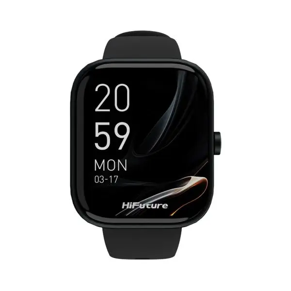 HiFuture Lume Black, 1.85 " IPS, Powered by Dual Core, Aerospace-Grade Ultra Light Aluminum Frame, Bluetooth Call, 3D User Interface, 1ATM Waterproof, 24/7 True Heart Rate & Blood Oxygen Sensor, 100+ Sports Mode, Up to 7 days daily use - 697257618230
