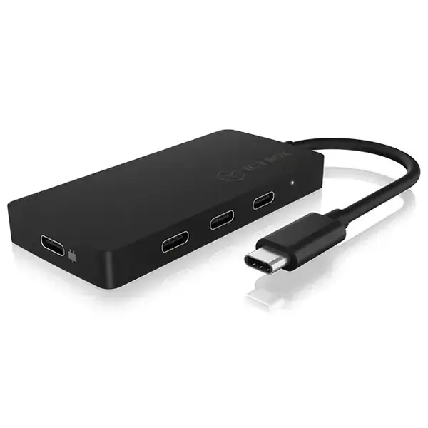 USB Хъб RaidSonic IB-HUB1429-CPD, 4 порта, 3x USB-А 3.1(ж)/1x USB-C(ж), черен