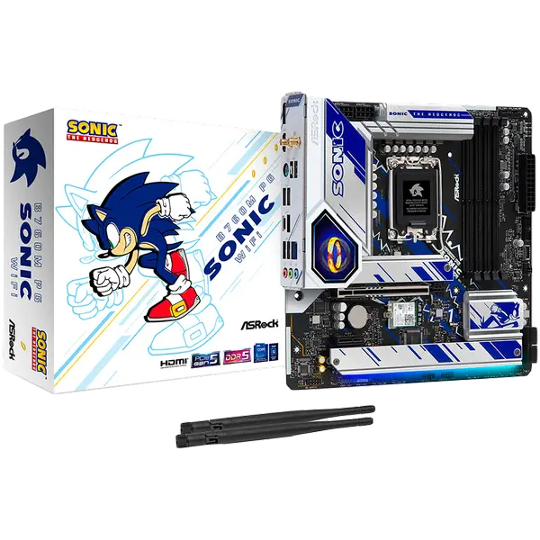 ASROCK MB LGA1700 B760 4 x DDR5 4 x SATA3 2 x Hyper M.2 1 x HDMI 1 x DisplayPort - B760M PG SONIC WIFI