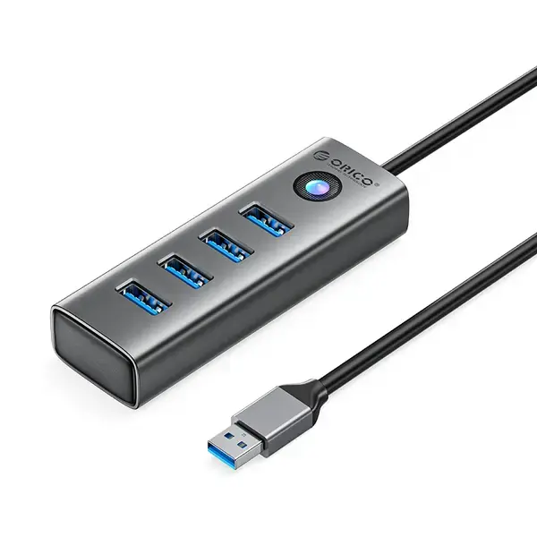 Orico Хъб HUB USB3.0 4 port, Aluminium, Grey PDD4U-U3-015-GY - PDD4U-U3-015-GY-EP
