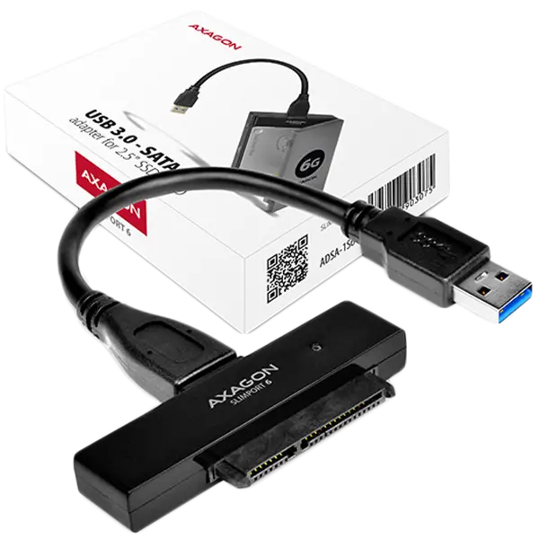 AXAGON ADSA-1S USB2.0 - SATA HDD External Adapter Incl. 2.5" Case - ADSA-1S
