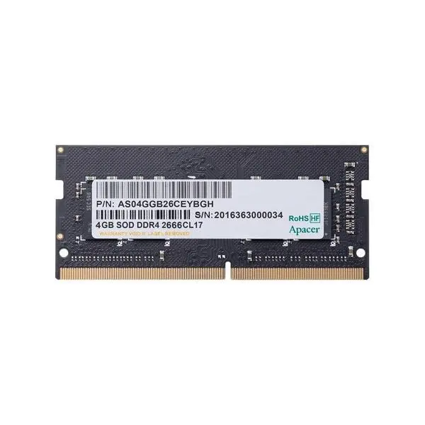 Apacer 4GB Notebook Memory - DDR4 SODIMM 2400MHz - AS04GGB24CETBGH
