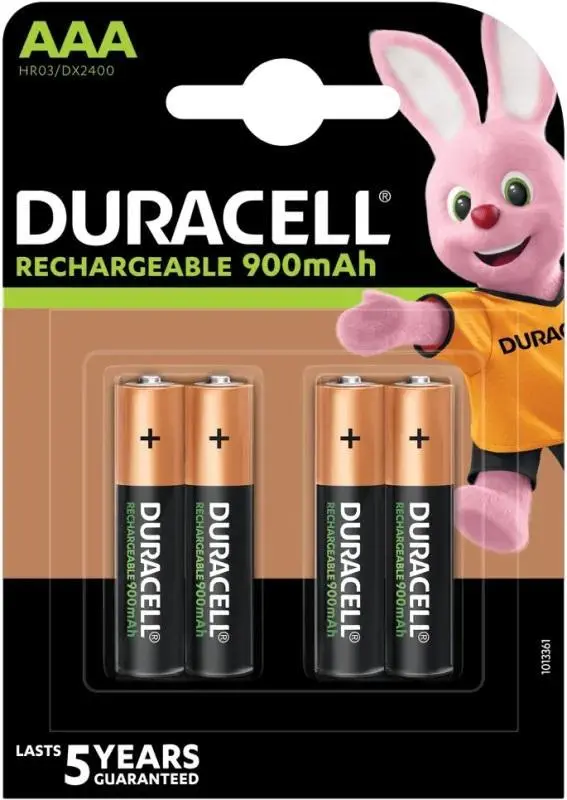 Акумулаторна батерия DURACELL R03 AAA, 900mAh NiMH, 1.2V, 4 бр. в опаковка - DUR-BR-AAA-900MAH-4PK