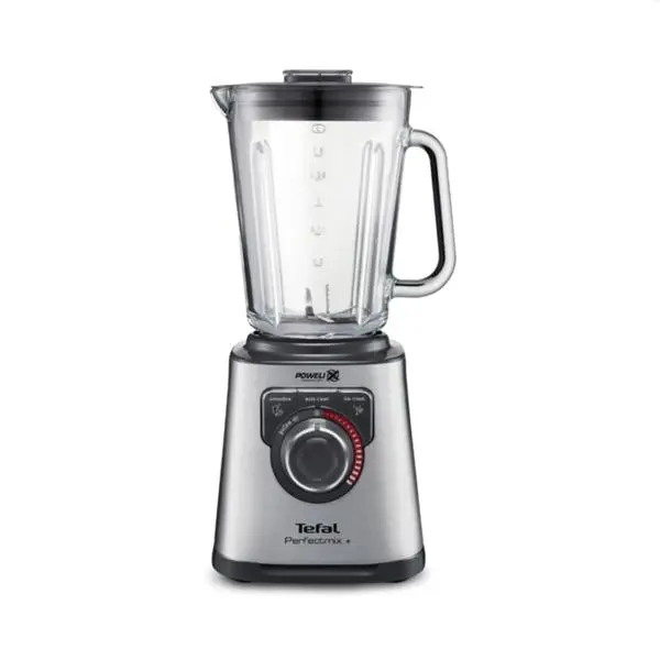 Tefal BL811D38, Mastermix Premium Blender, 1200 W, Thermo jug of impact glass, Total capacity: 2l, Speed control button, 6 removable blades, 3 programs, stainless steel - BL811D38