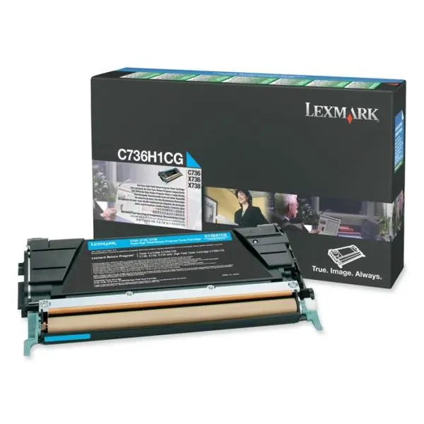 Lexmark C736H1CG C/X736, X738 Cyan Return Programme 10K Toner Cartridge - C736H1CG