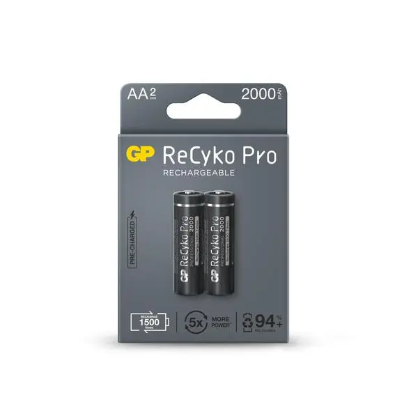 Акумулаторна Батерия GP R6 AA 2000mAh RECYKO + PRO 210AAHCB-EB2 NiMH /до 1500 цикъла/  2 бр. в опаковка GP - GP-BR-210AAHCB-EB2