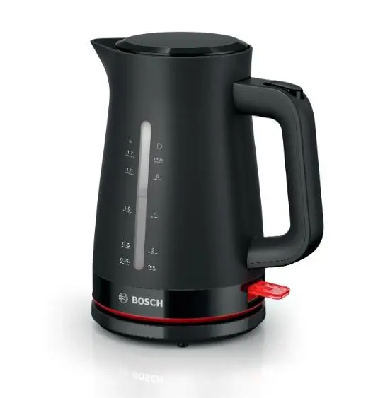 Bosch TWK3M123, MyMoment Plastic Kettle, 2400 W, 1.7 l, Cup indicator, Limescale filter, Triple safety function, Black - TWK3M123