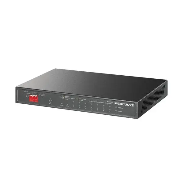 10-портов Gigabit Desktop комутатор с 8-Port PoE+ Mercusys MS110GMP (v)