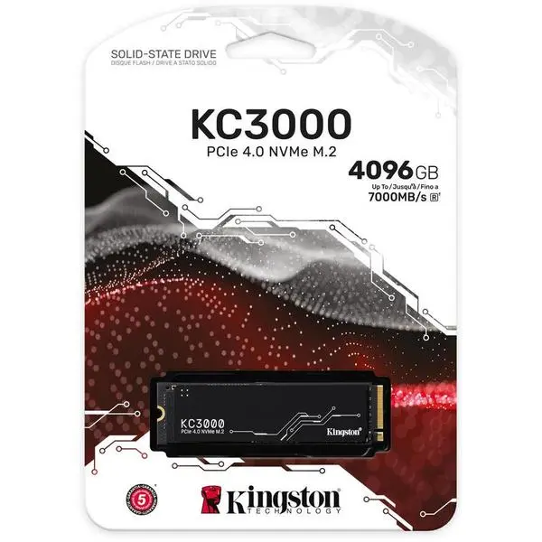 SSD 4TB Kingston M.2 PCI-E NVMe Gen4 KC3000 -  (A)   - SKC3000D/4096G (8 дни доставкa)