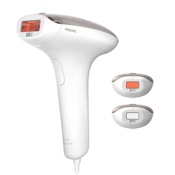 Фотоепилатор Philips Lumea Advanced SC1998/00, 5 настройки на светлината, за лице и тяло, приставка за лице,тяло и бикини линия, IPL технология, сензор за цвят на кожа, бял