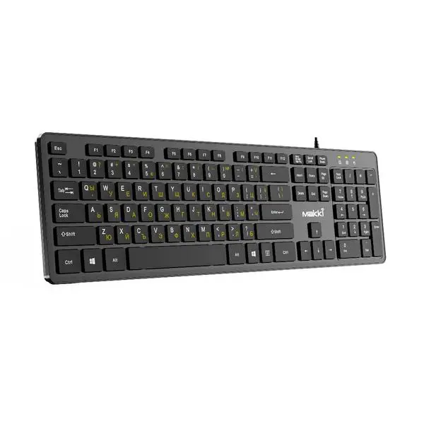 Makki Нископрофилна Кирилизирана Клавиатура USB BG Low Profile Chocolate KB-C14 Black