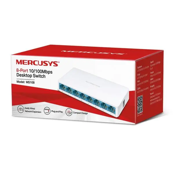SWITCH MERCUSYS 108 8P 100MBS - MS108 - (69874)