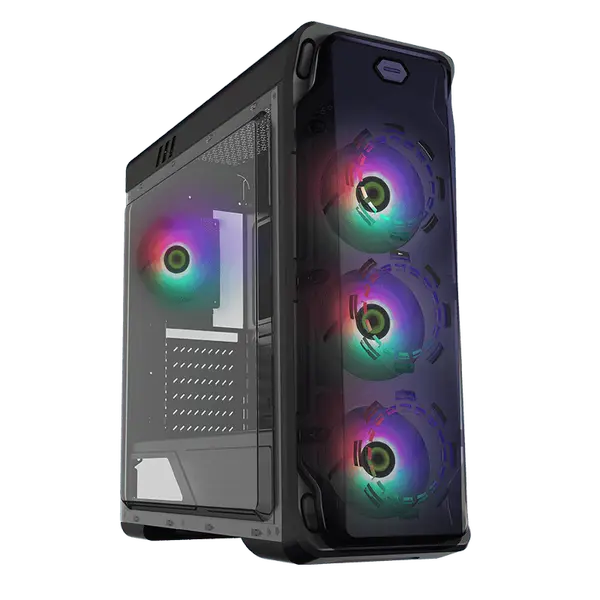 GameMax Computer Case StarLight Black, it comes with an acrylic plastic transparent front