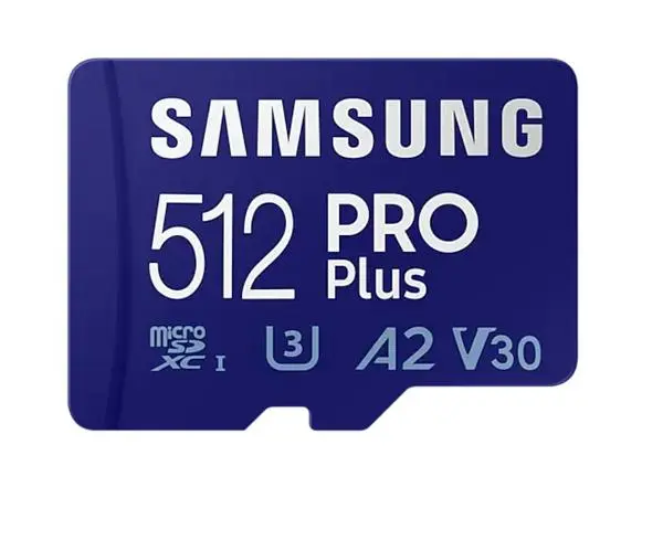Samsung 512GB micro SD Card PRO Plus  with Adapter, Class10, Read 160MB/s - Write 120MB/s - MB-MD512KA/EU