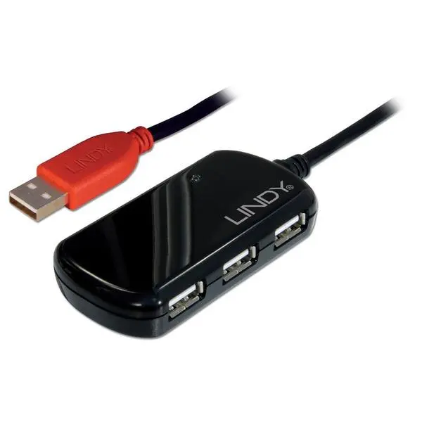LINDY Активен USB 2.0 хъб + 12м удължител - LNY-42783