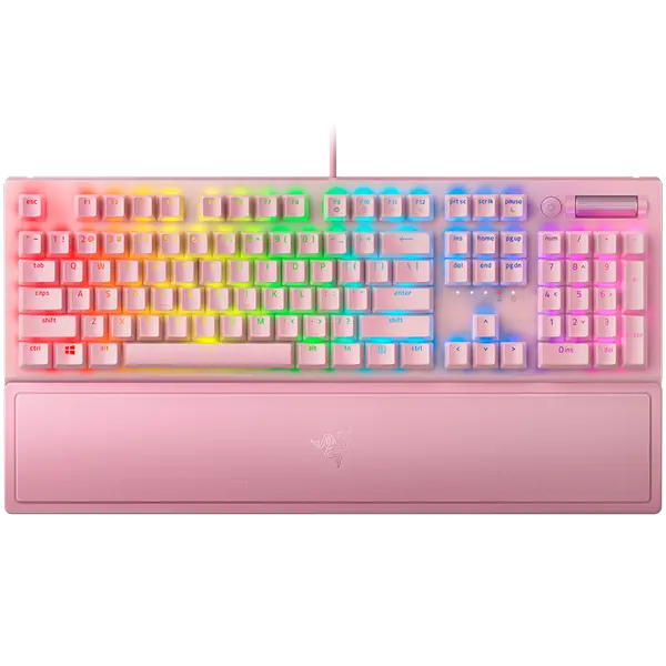 BlackWidow V3 (Green Switch) - US Layout - Quartz (pink),  Tactile and Clicky, Full size - RZ03-03541800-R3M1