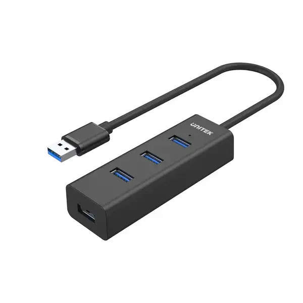 Unitek Хъб USB3.0 HUB 4 port, 1.2m cable, aux USB-C power input - Y-3089V01