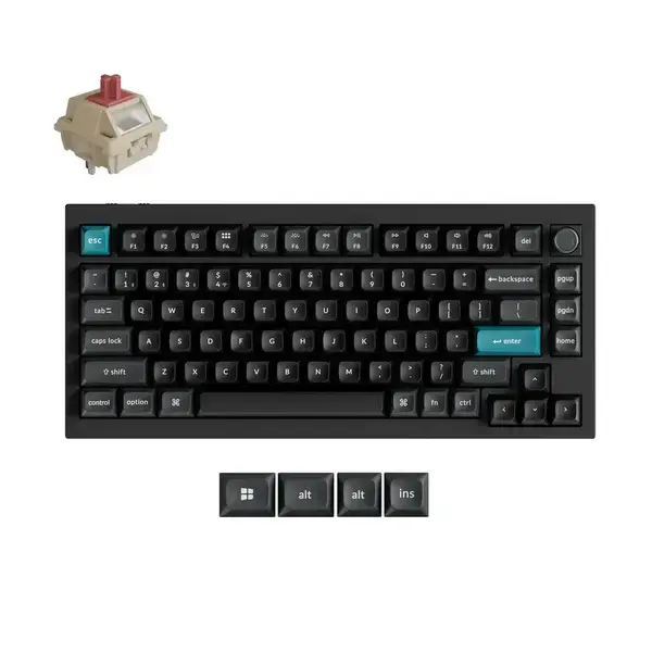 Безжична механичка клавиатура Keychron Q1 Ultra 8K Black - Silk POM Switch Red - KEYCHRON-KEY-Q1U-M1