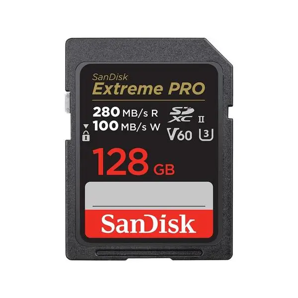 SanDisk Extreme Pro SDXC 128GB 280MB/s & 100Mb/s Class 10 UHS-II, SD-SDXEP-128G-GN4IN