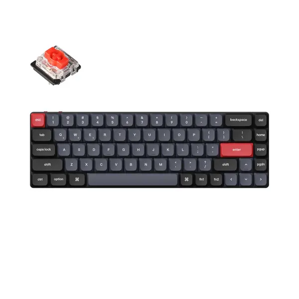 Геймърска Механична клавиатура Keychron K7 Pro QMK/VIA 65% Hot-Swappable Low Profile Gateron Red Switch RGB Backlight - KEYCHRON-KEY-K7P-H1