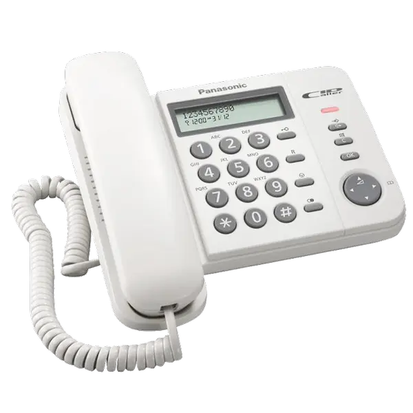 Стационарен телефон Panasonic KX-TS560FXW - бял