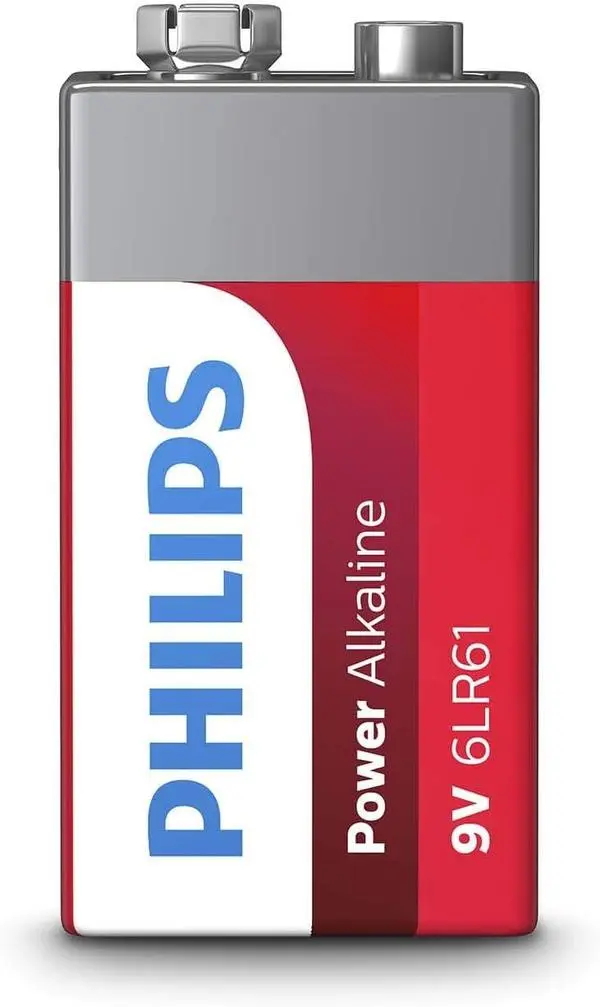 Алкална батерия PHILIPS Power, 6LR61P1B / 10, 6LR61, 9V, 1 брой/блистер - B-PHILIPS-BA-R22