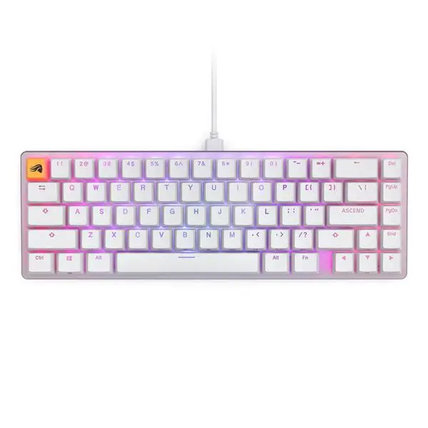 Геймърска механична клавиатура Glorious GMMK 2 White Compact- Fox Switches US-Layout - GL-KEY-GATA-1673