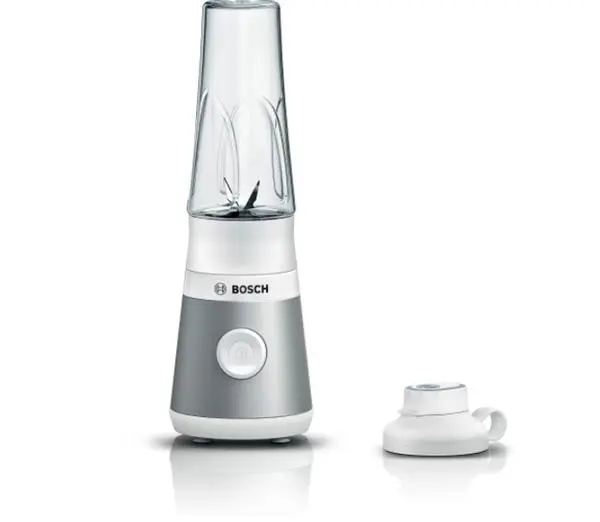 Bosch MMB2111T, Blender VitaPower Series 2, 0,6 L, 450 W, ToGo bottle from Tritan, Silver - MMB2111T