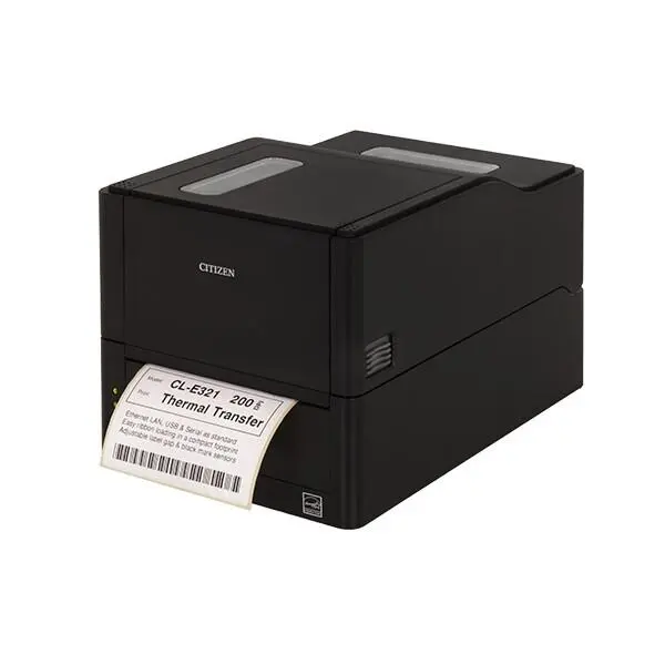 Citizen Label Desktop printer CL-E321 Thermal Transfer+Direct Print Speed 200mm/s, Print Width(max.)4"(104 mm)/Media Width(min-max)1"- 5"(25.4-118.1 mm)/Roll Size(max)5"(125 mm) - CLE321XEBXXX