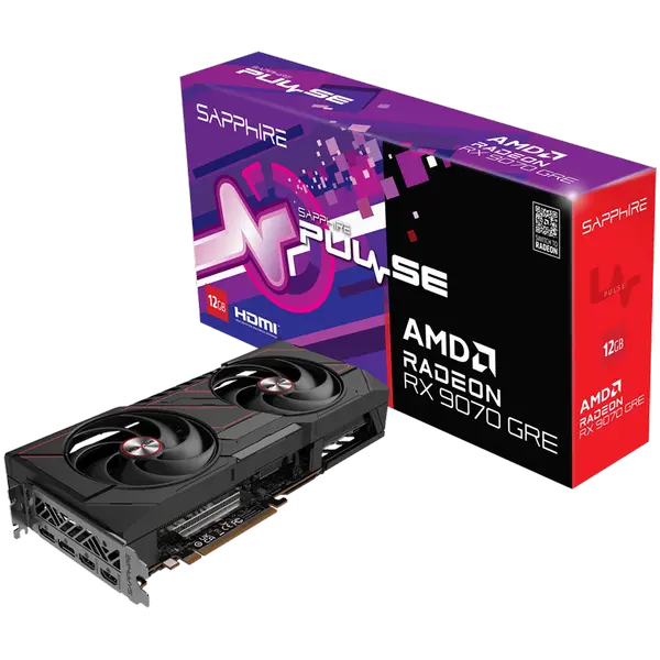 SAPPHIRE PULSE AMD RADEON RX 9070 GRE GAMING OC 12GB DUAL HDMI / DUAL DP - 11354-01-20G