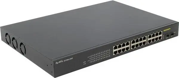 Суич ZYXEL GS1900-24HP, 24 портов управляем PoE, за монтаж в шкаф - GS190024HPV2-EU0101F