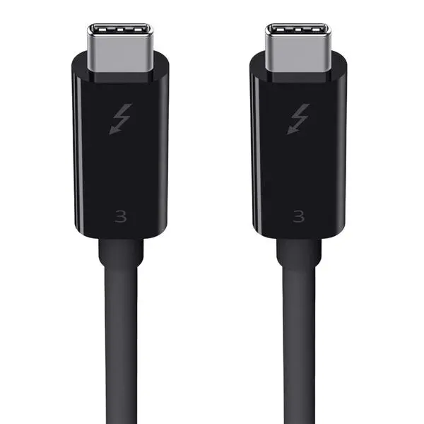 Belkin Thunderbolt 3 Cable - USB-C към USB-C кабел с Thunderbolt 3 и поддръжка на 5K (80 см) (черен)