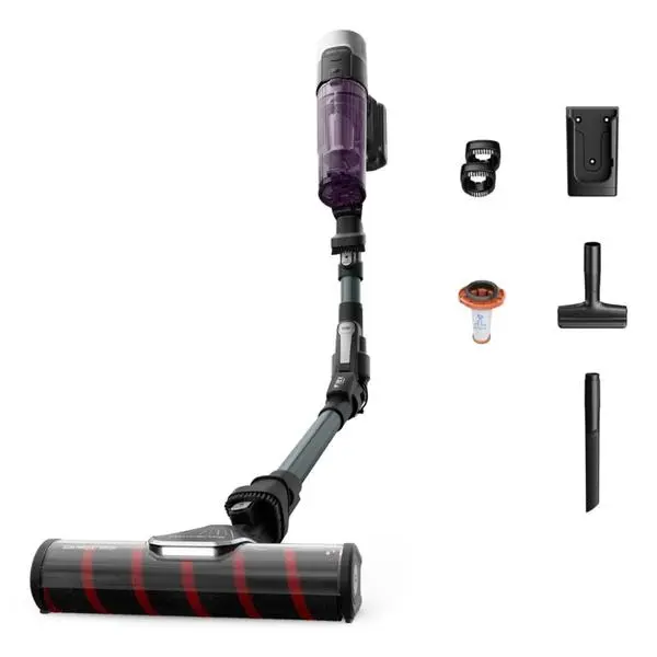 Прахосмукачка Rowenta X-Force Flex 9.60 Allergy, вертикална/ръчна, безжична, 250W, 0.44 л. капацитет на контейнера, до 40 минути време на работа, 2 филтъра, Boost функция, черна,  RH2048WO