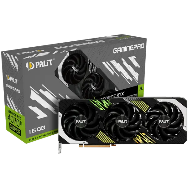 Palit RTX 4070Ti Super GamingPro OC 16GB GDDR6X, 256 bit, 1x HDMI 2.1a, 3x DP 1.4a, 3 Fan, 1x 16-pin power connector, recommended PSU 750W, NED47TSH19T2-1043A - 4710562244250_3Y