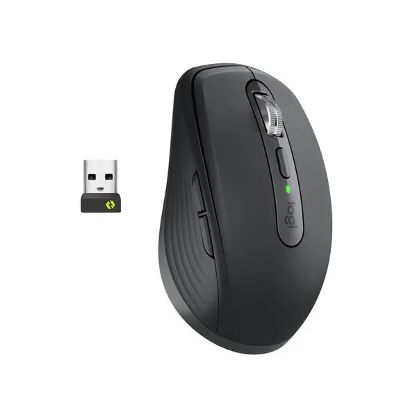 Мишка Logitech MX Anywhere 3S for business, лазерна (8000 dpi), безжична, Bluetooth, USB, черна, 6 бутона, 910-006958