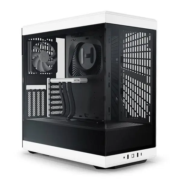 Кутия HYTE Y40 Tempered Glass, Mid-Tower, Бяло и Черно - HYTE-CASE-GEHY-013