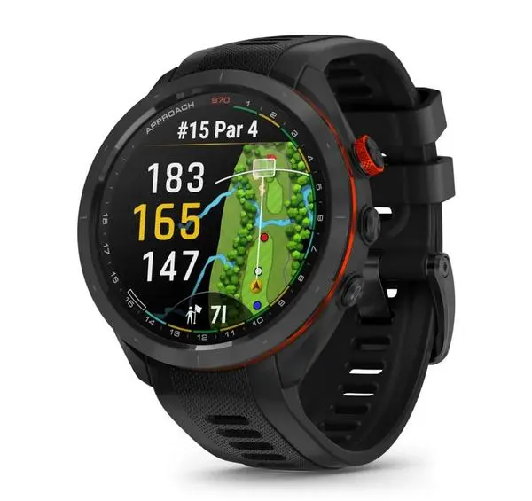 Garmin Approach S70 - Approach S70 - 47 мм черен керамичен безел с черна силиконова каишка - 010-02746-12