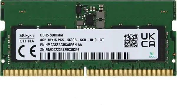 Sk Hynix 8GB DDR5 5600 MHz SODIMM 1Rx16 HMCG66AGBSA095N AA OEM BULK