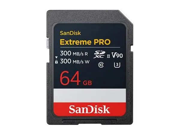 SanDisk Extreme Pro SDXC 64GB 300MB/s & 300Mb/s Class 10 V90 UHS-II, SD-SDSDXDM-064G-GN4IN