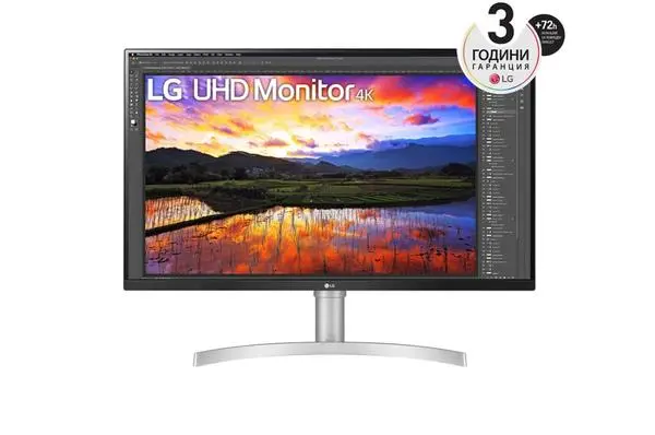 LG  31.5" UltraFine UHD LED AG, IPS, DCI-P3 95%, 5ms, 350 cd/m2, 1000:1, 3840x2160, HDR 10, HDMI, DisplayPort - 32UN650-W