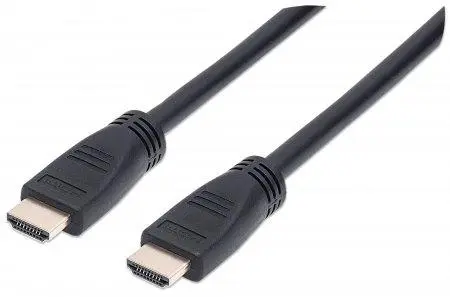 MANHATTAN HDMI кабел с Ethernet за монтаж в стена, CL3, HEC, ARC, 3D, 4K, M/M, Shielded, Черен, 10 m - 353977