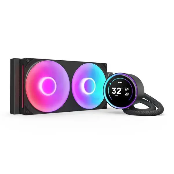 Охладител за процесор NZXT Kraken Elite 280 V2 RGB Black LCD Display - NZXT-FAN-RL-KR28E-B2