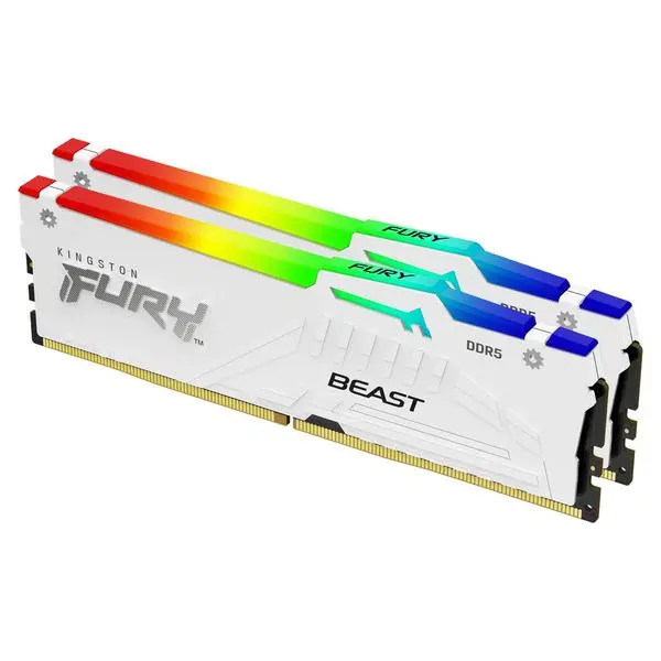 Kingston FURY Beast White RGB 32GB(2x16GB) DDR5 6000MHz CL36 AMD EXPO, KF560C36BWEAK2-32 -  KF560C36BWEAK2-32