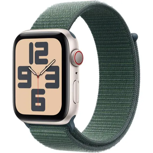 APPLE Watch SE GPS + Cellular 44mm Starlight Aluminium Case with Lake Green Sport Loop -  (К)  - MXGV3QF/A (8 дни доставкa)