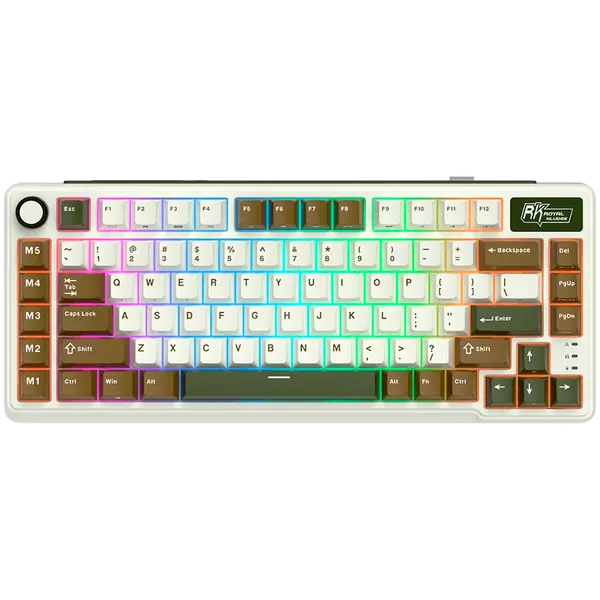 ROYAL KLUDGE RK L75 Palm Green Gaming Keyboard Cream switch - RK-L75-PLMGRN-CRMSW-US