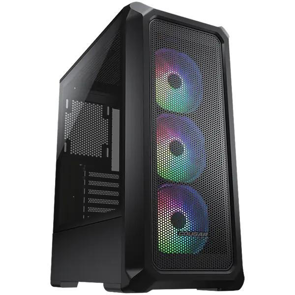 COUGAR Archon 2 Mesh RGB (Black), Mid Tower, 3x 120 ARGB Fans, RGB Button, 3mm Tempered Glass - CG385CC500001