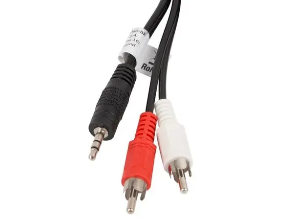 Lanberg mini jack 3.5mm (M) 3 pin -> 2X RCA (chinch) (M) cable 5m - CA-MJRC-10CC-0050-BK