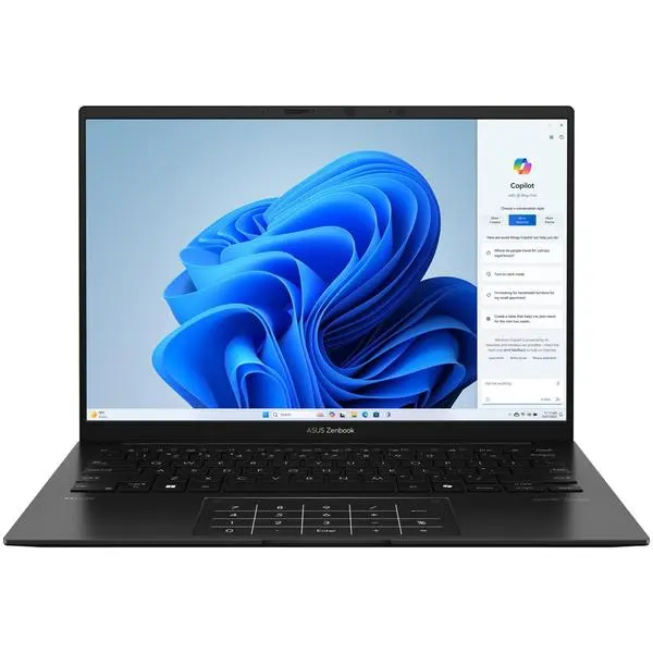 Лаптоп Asus Zenbook 14 UM3406GA-QD008WNA (90NB17R1-M00E70), четириядрен AMD Ryzen AI 7 445 2/4.6GHz, 14" (35.56cm) WUXGA OLED 400nits Anti-Glare Display, (HDMI), 32GB LPDDR5X, 1TB SSD NVMe, 1x USB 4.0, 1x USB 3.2 Gen 1 Type-A, Windows 11 Home