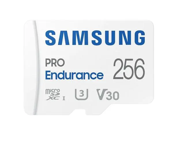 Samsung 256 GB micro SD PRO Endurance, Adapter, Class10, Waterproof, Magnet-proof, Temperature-proof, X-ray-proof, Read 100 MB/s - Write 40 MB/s - MB-MJ256KA/EU